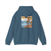 Product photo of a heavy blend hoodie in indigo blue